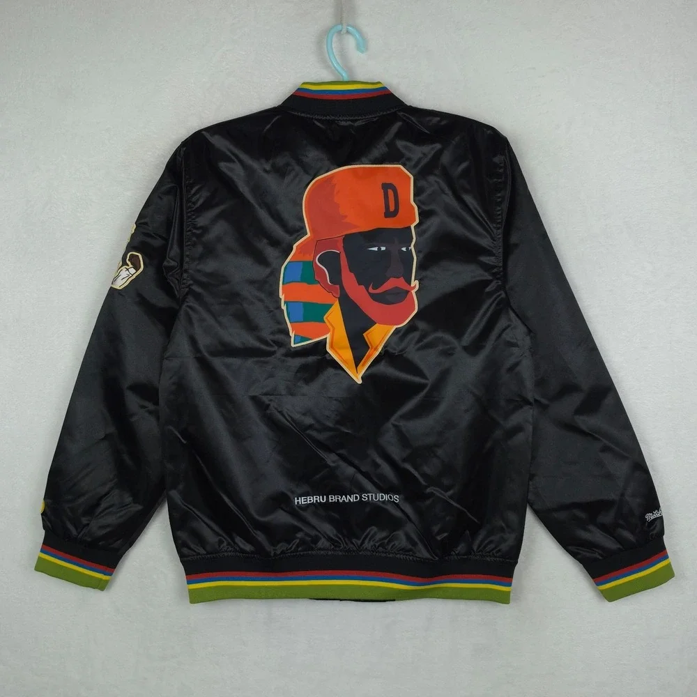 Hebru Brantley Mitchell & Ness Medium Varsity Jacket Cut‎ & Sew Art Black NWT